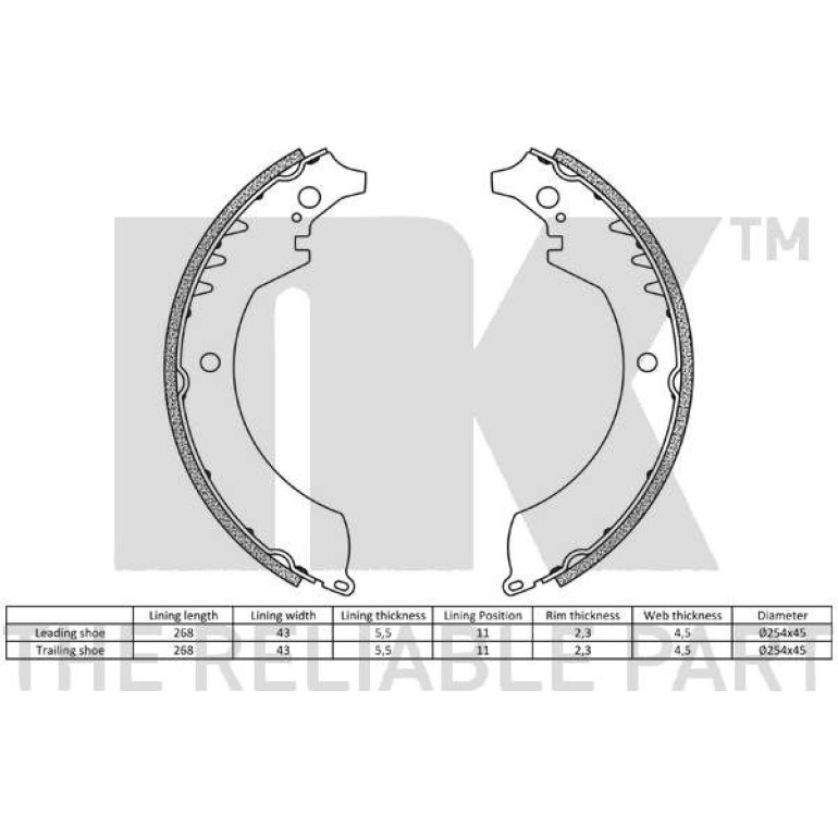 Bremsbacken Daihatsu Feroza 2751419 Bremsbacken Daihatsu Feroza 2751419