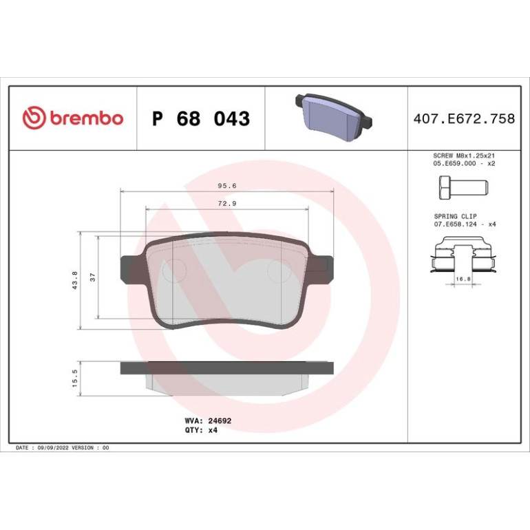 BREMBO Bremsklötze HA P 68 043