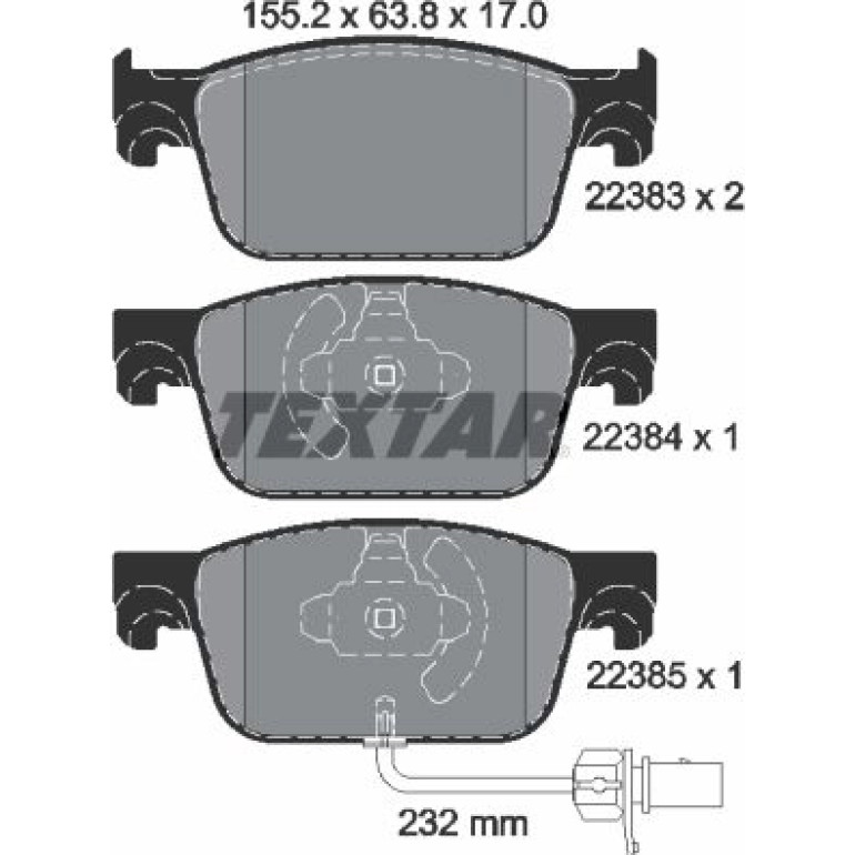 Bremsbelagsatz Audi P. A4/A5 1.4-3.0 Tdi 15 2238301 Bremsbelagsatz Audi P. A4/A5 1.4-3.0 Tdi 15 2238301
