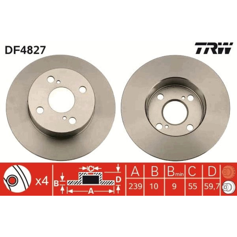 82 482 035 Bremsscheibe HA DF4827 82 482 035 Bremsscheibe HA DF4827