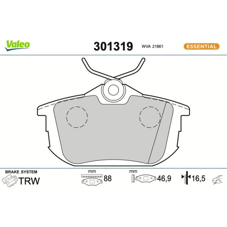 VALEO Bremsbeläge 301319 VALEO Bremsbeläge 301319