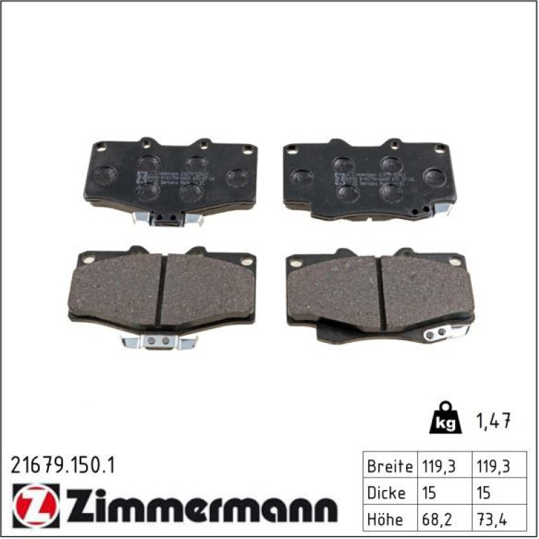 ZIMMERMANN Bremsbeläge 21679.150.1 ZIMMERMANN Bremsbeläge 21679.150.1