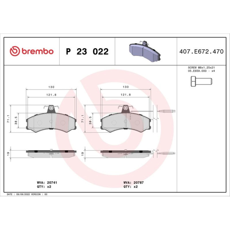 BREMBO Bremsklötze VA P 23 022 BREMBO Bremsklötze VA P 23 022