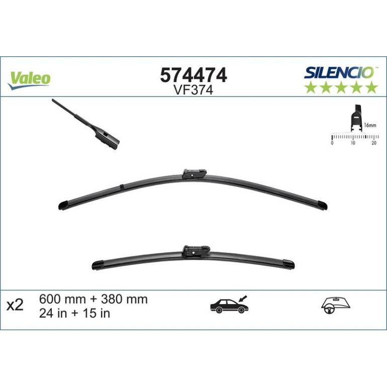 VM374 Valeo Silencio Flachwischer 574474 VM374 Valeo Silencio Flachwischer 574474
