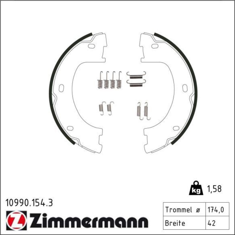 ZIMMERMANN Bremsbacken 10990.154.3 ZIMMERMANN Bremsbacken 10990.154.3