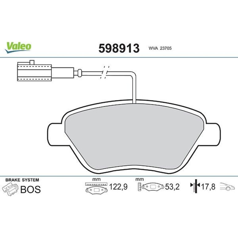 VALEO Bremsbeläge 598913 VALEO Bremsbeläge 598913