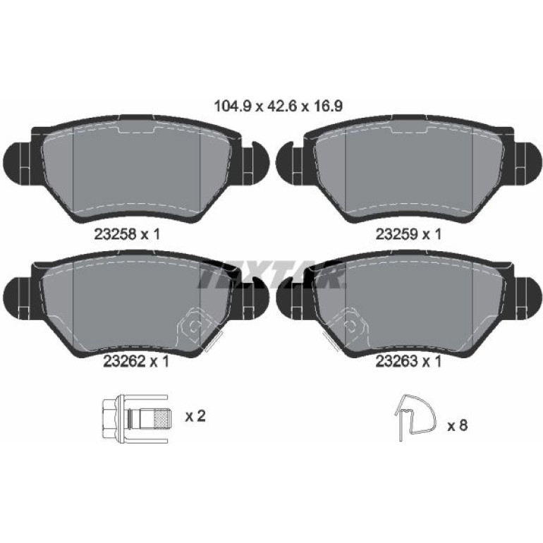 Bremsbelagsatz Opel T. Astra G 2325803 Bremsbelagsatz Opel T. Astra G 2325803