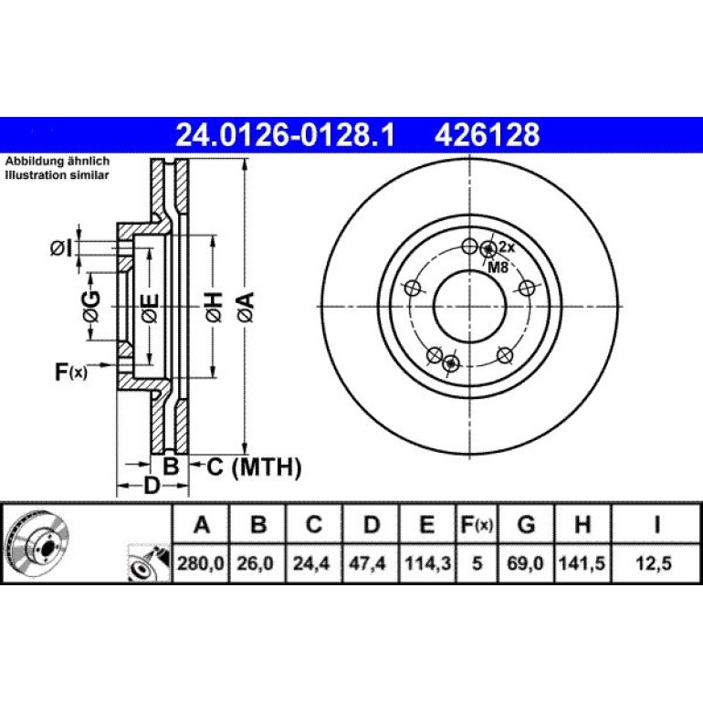 Bremsscheibe Kia P. Magentis/Sportage 2.0-2.7 04-10 24.0126-0128.1 Bremsscheibe Kia P. Magentis/Sportage 2.0-2.7 04-10 24.0126-0128.1
