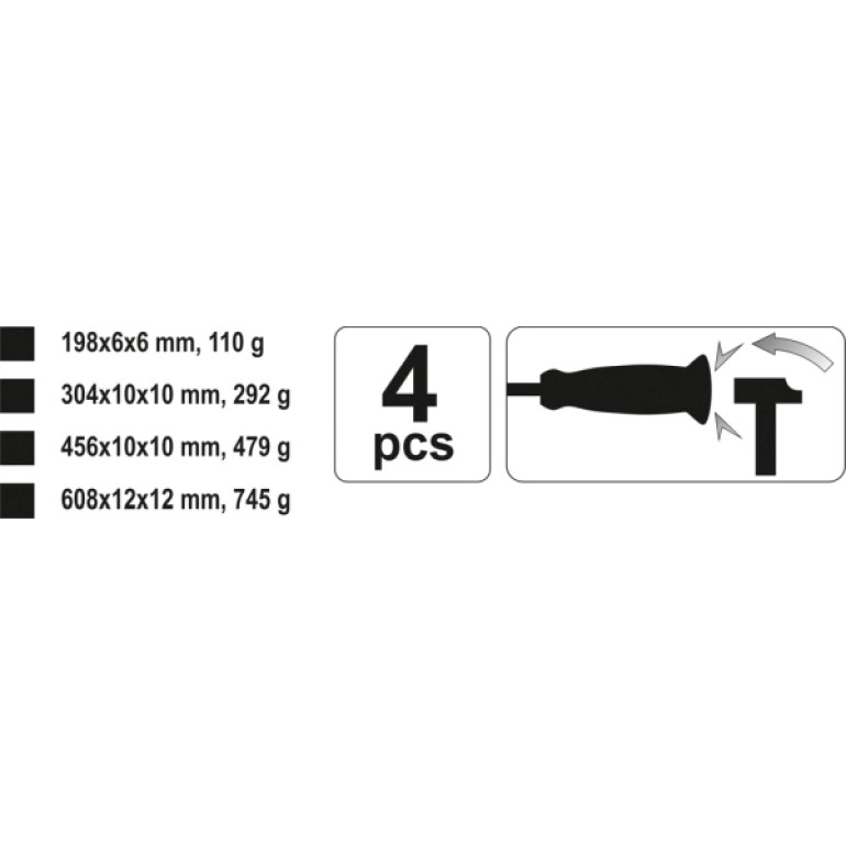 Nageleisensatz 4-Tlg YT-4730