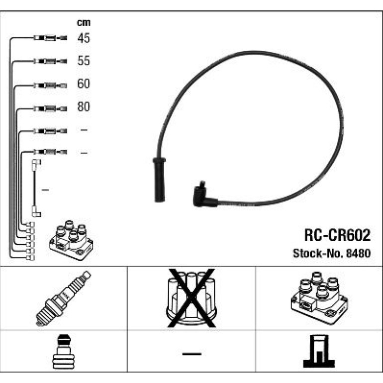 RC-CR602 NGK - Zündkabelsatz 8480 RC-CR602 NGK - Zündkabelsatz 8480