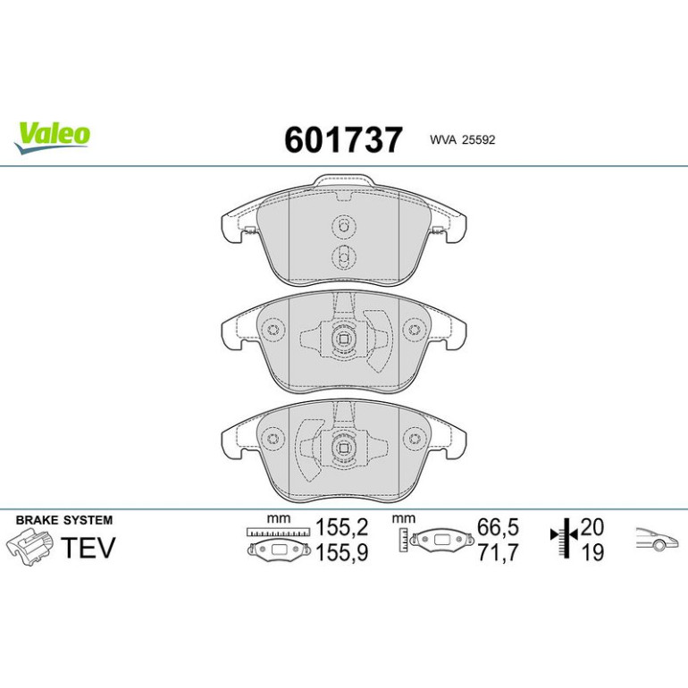 VALEO Bremsbeläge 601737 VALEO Bremsbeläge 601737