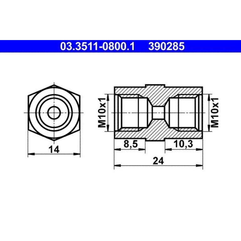 Adapter, Bremsleitung 03.3511-0800.1 Adapter, Bremsleitung 03.3511-0800.1