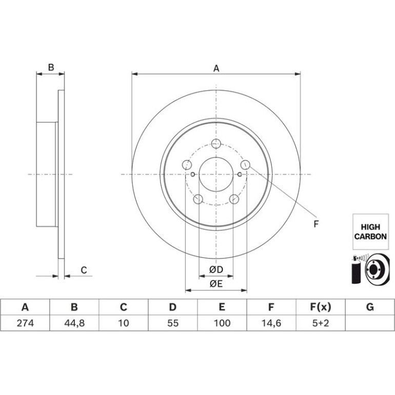 BOSCH Bremsscheibe 0 986 479 H63 BOSCH Bremsscheibe 0 986 479 H63