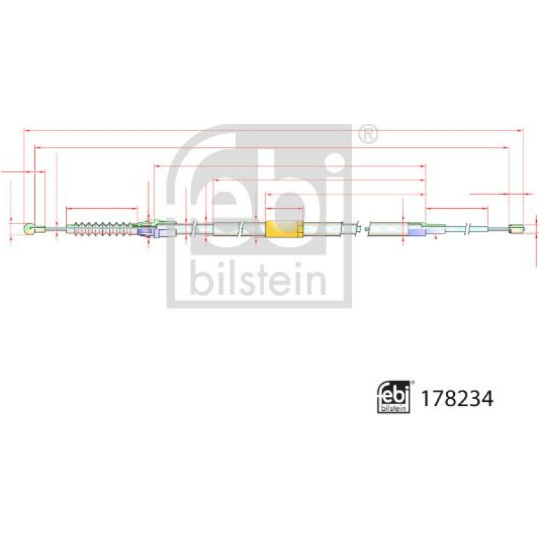 FEBI BILSTEIN Seilzug, Feststellbremse 178234 FEBI BILSTEIN Seilzug, Feststellbremse 178234