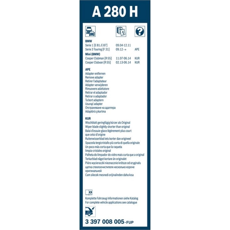 Bosch Scheibenwischer Aerotwin A280H 3397008005 Bosch Scheibenwischer Aerotwin A280H 3397008005