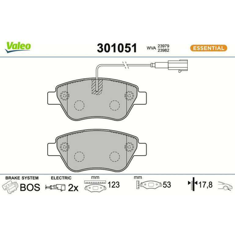 VALEO Bremsbeläge 301051 VALEO Bremsbeläge 301051