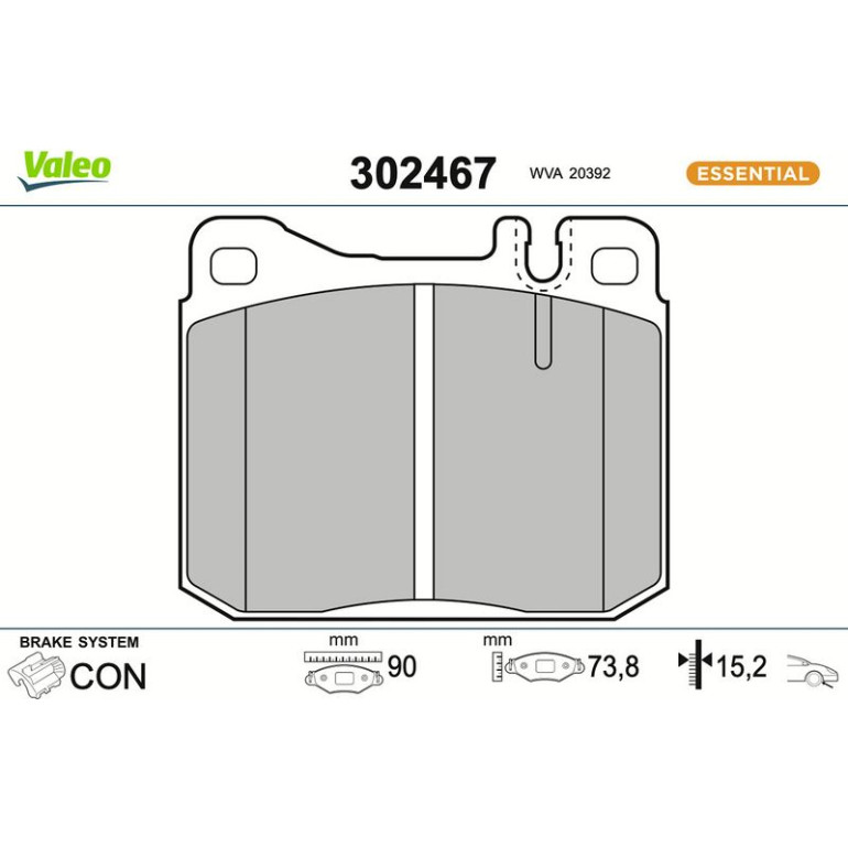 VALEO Bremsbeläge 302467 VALEO Bremsbeläge 302467