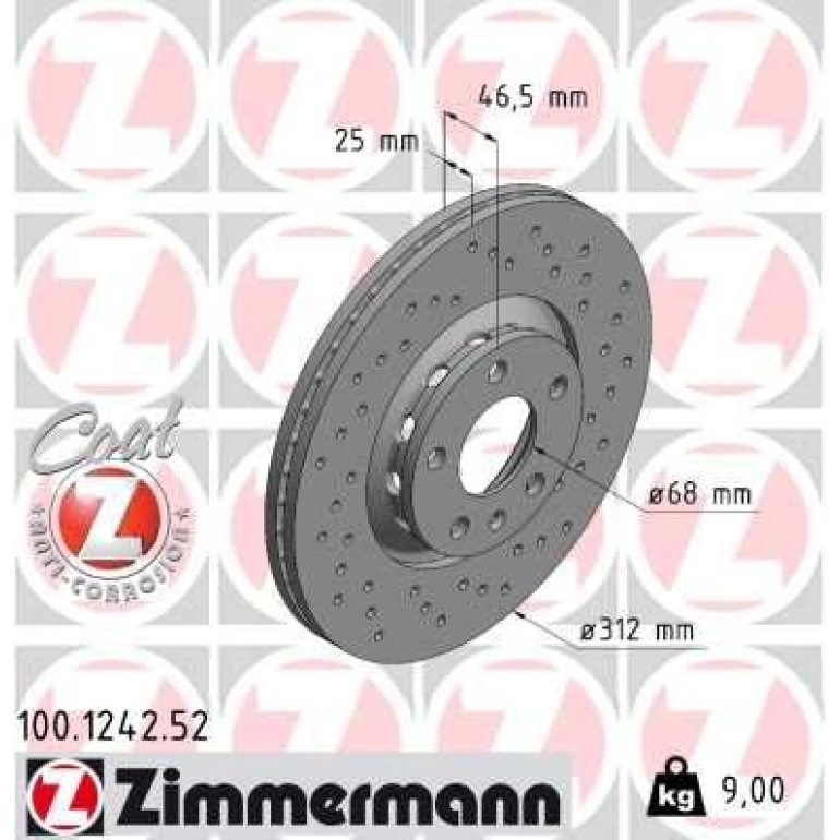 12 481 030 Sport Bremsscheibe VA Sport 100.1242.52 12 481 030 Sport Bremsscheibe VA Sport 100.1242.52
