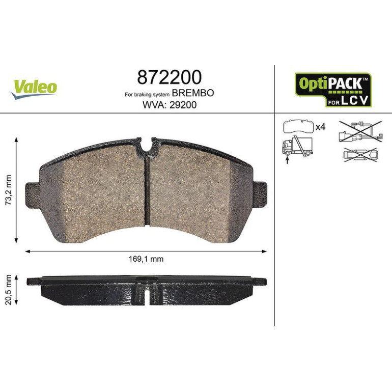 VALEO Bremsbeläge 872200 VALEO Bremsbeläge 872200