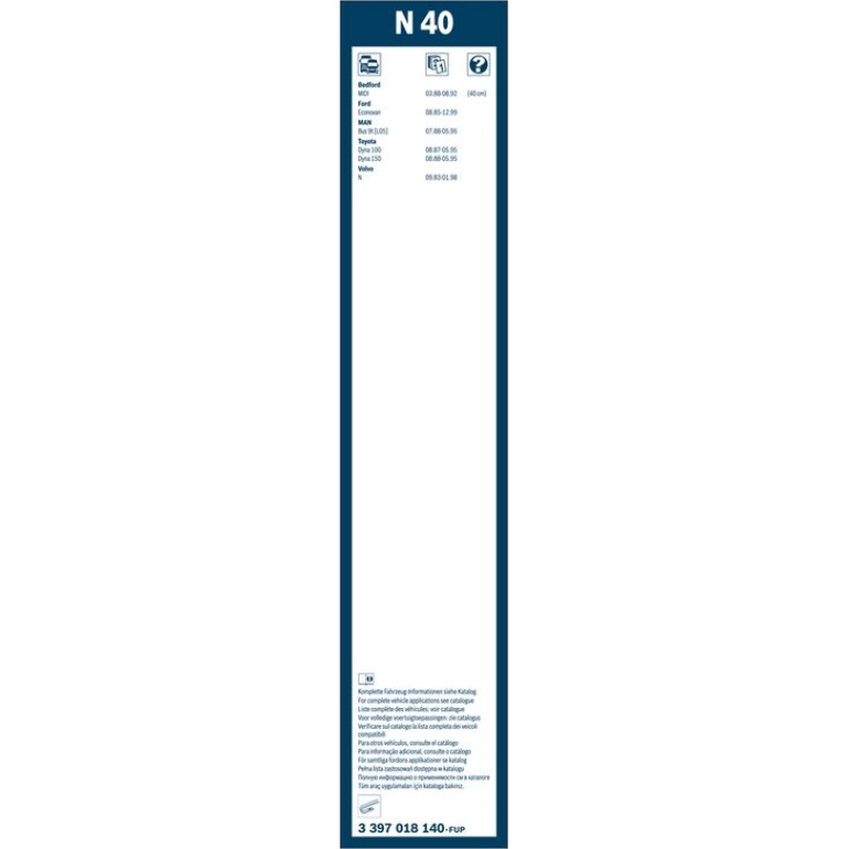 Bosch Wischerblatt N40 3397018140 Bosch Wischerblatt N40 3397018140