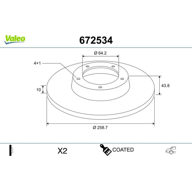 VALEO Bremsscheibe 672534 VALEO Bremsscheibe 672534
