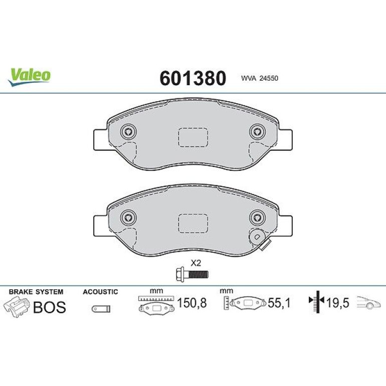 VALEO Bremsbeläge 601380 VALEO Bremsbeläge 601380