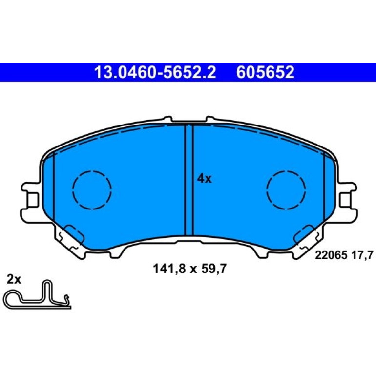 Bremsbelagsatz Nissan P. Qashqai 13 13.0460-5652.2 Bremsbelagsatz Nissan P. Qashqai 13 13.0460-5652.2