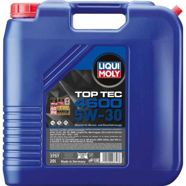Liqui Moly Top Tec 4600 5W-30 20 l 3757 Liqui Moly Top Tec 4600 5W-30 20 l 3757