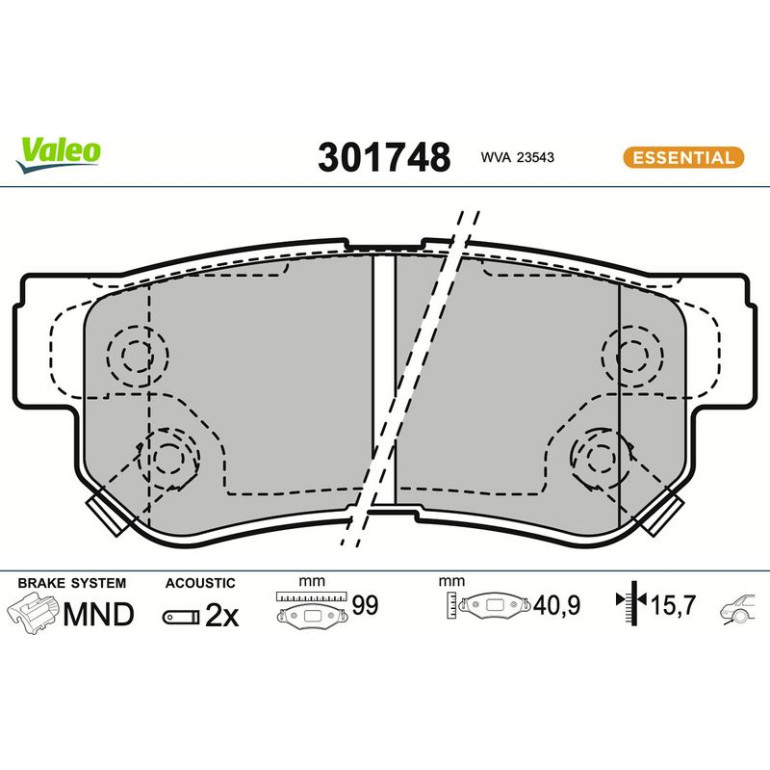 VALEO Bremsbeläge 301748 VALEO Bremsbeläge 301748