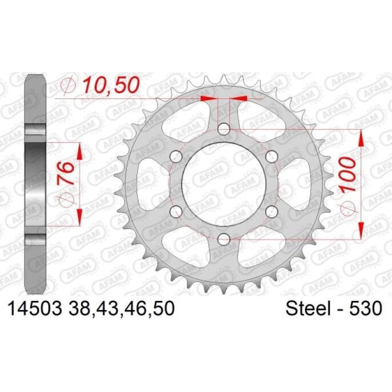 AFAM Kettenrad STAHL 50 Zähne 14503-50 AFAM Kettenrad STAHL 50 Zähne 14503-50