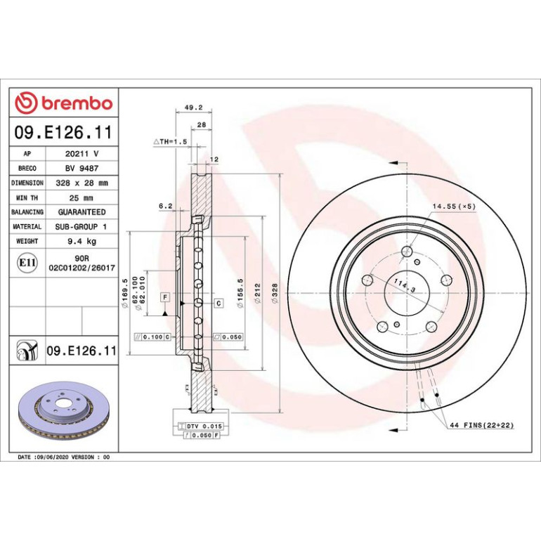 Bremsscheibe VA 09.E126.11 Bremsscheibe VA 09.E126.11