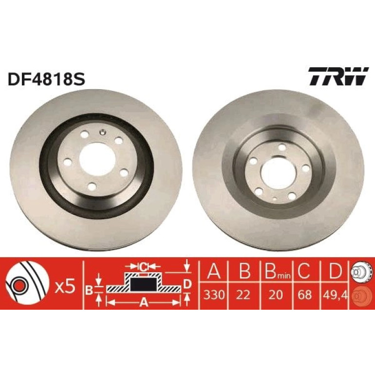 Bremsscheibe Vw T. A6 2.0-4.2 DF4818S Bremsscheibe Vw T. A6 2.0-4.2 DF4818S