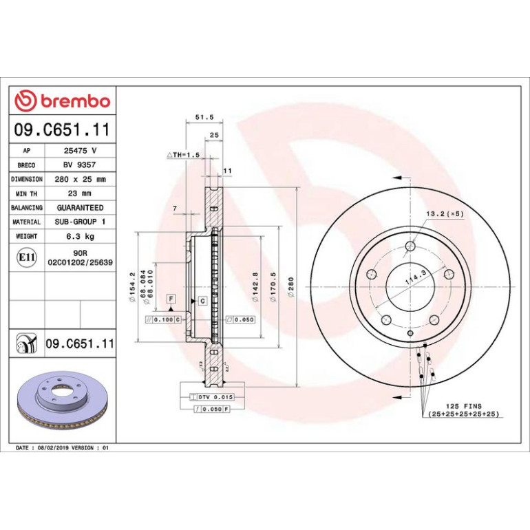 Bremsscheibe VA 09.C651.11 Bremsscheibe VA 09.C651.11