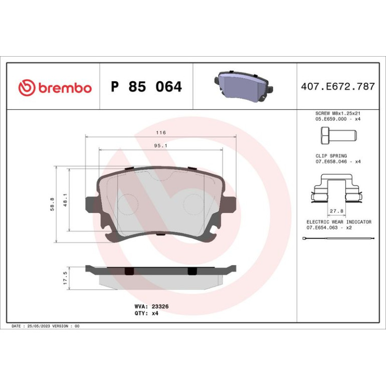 BREMBO Bremsklötze HA P 85 064