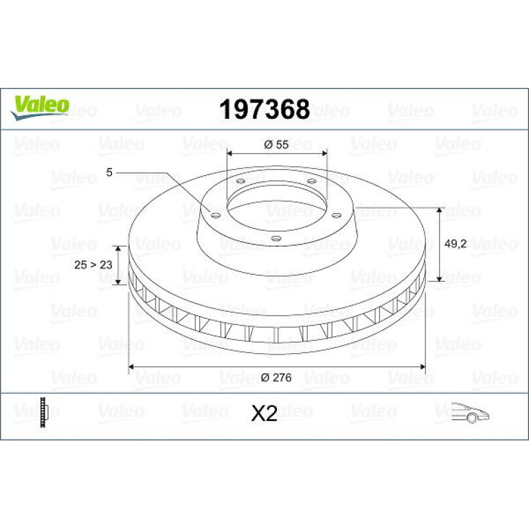 VALEO Bremsscheibe 197368