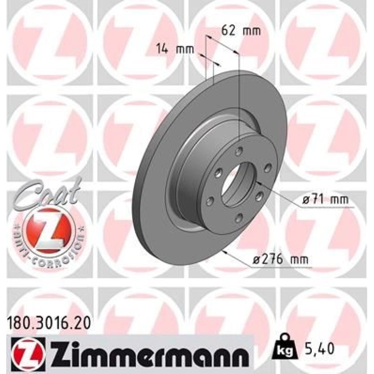 ZIMMERMANN Bremsscheibe 180.3016.20 ZIMMERMANN Bremsscheibe 180.3016.20