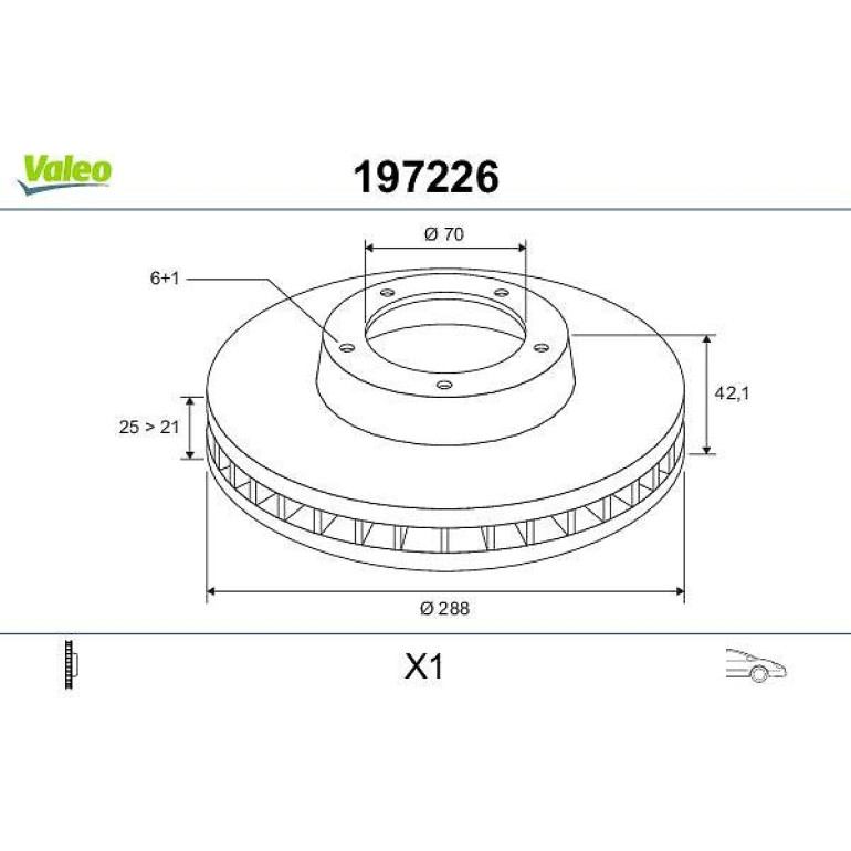VALEO Bremsscheibe 197226 VALEO Bremsscheibe 197226