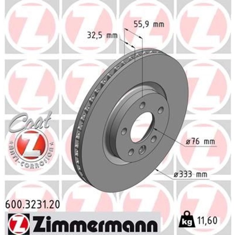 ZIMMERMANN Bremsscheibe 600.3231.20 ZIMMERMANN Bremsscheibe 600.3231.20