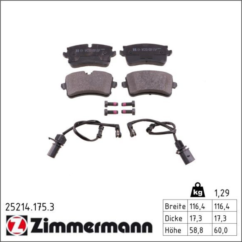ZIMMERMANN Bremsbeläge 25214.175.3 ZIMMERMANN Bremsbeläge 25214.175.3