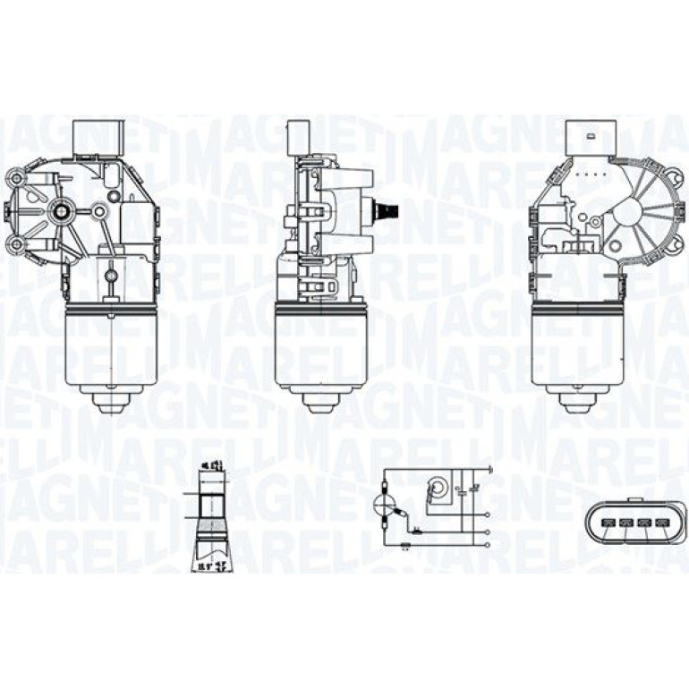 MAGNETI MARELLI Wischermotor 064350006010 MAGNETI MARELLI Wischermotor 064350006010