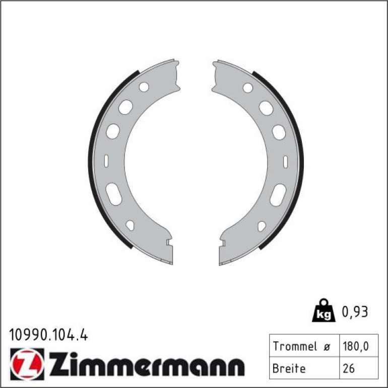 ZIMMERMANN Bremsbacken 10990.104.4 ZIMMERMANN Bremsbacken 10990.104.4