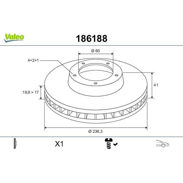 VALEO Bremsscheibe 186188