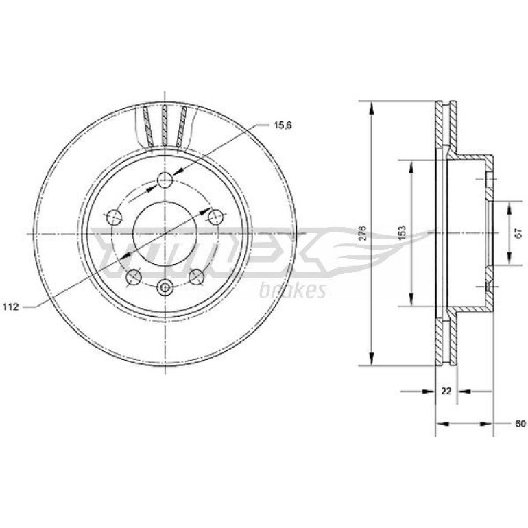 TOMEX brakes Bremsscheibe TX 70-52