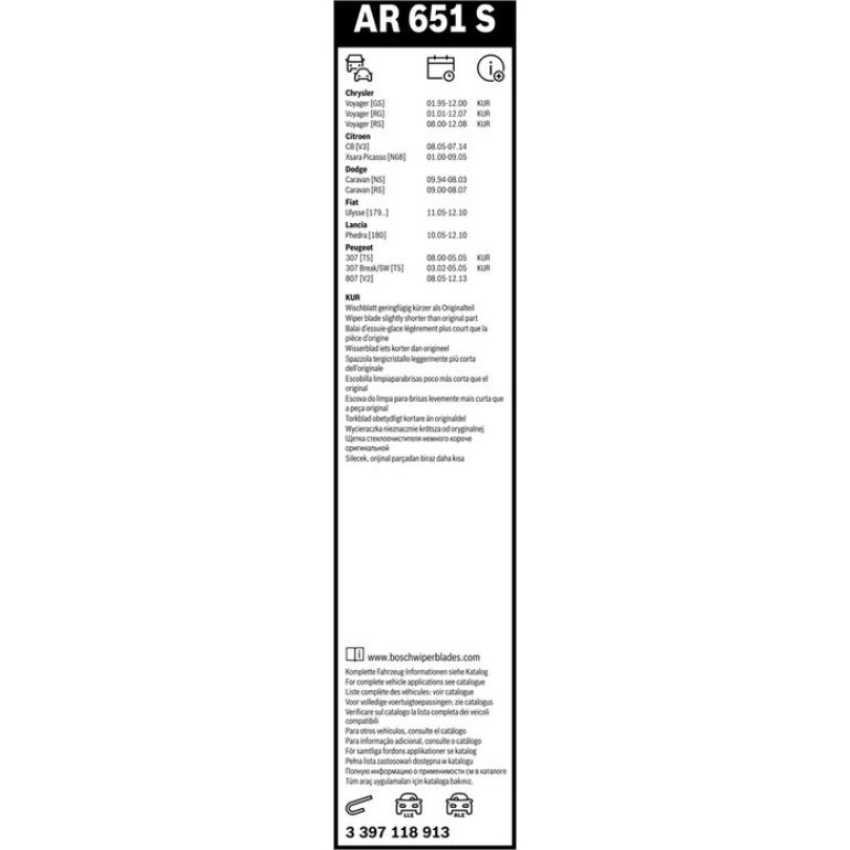 Bosch Scheibenwischer Aerotwin AR651S BOSCH AeroTwin 3397118913 Bosch Scheibenwischer Aerotwin AR651S BOSCH AeroTwin 3397118913