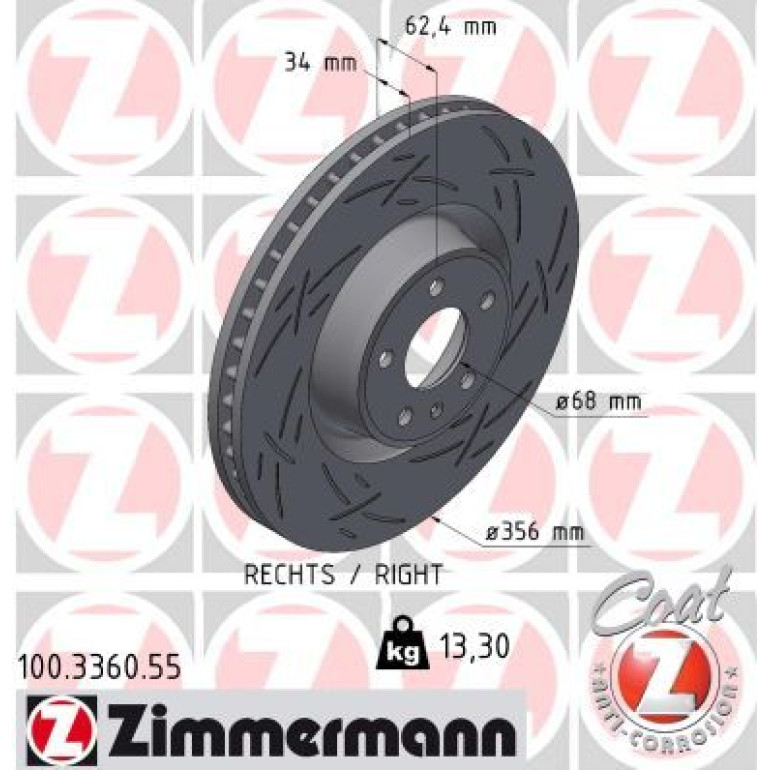 ZIMMERMANN Bremsscheibe 100.3360.55 ZIMMERMANN Bremsscheibe 100.3360.55