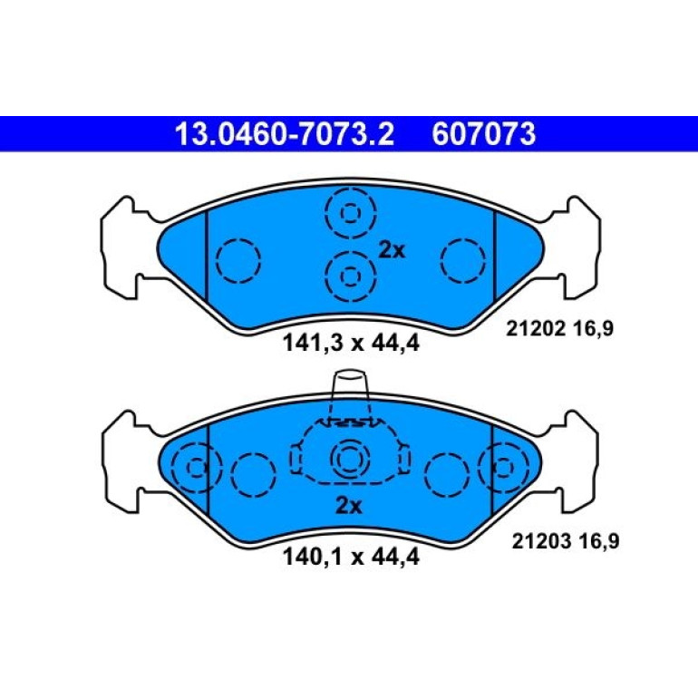 Bremsbelagsatz Ford P. Fiesta/Ka 1.0-1.6/1.8D 89-08 13.0460-7073.2 Bremsbelagsatz Ford P. Fiesta/Ka 1.0-1.6/1.8D 89-08 13.0460-7073.2