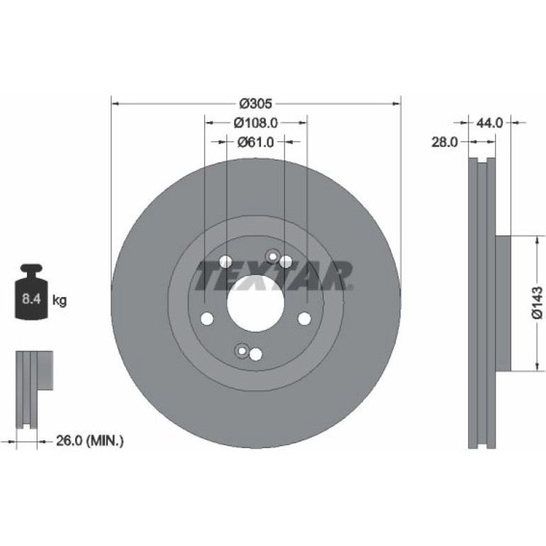 Bremsscheibe Renault P. Espace 96- 305Mm 92112300