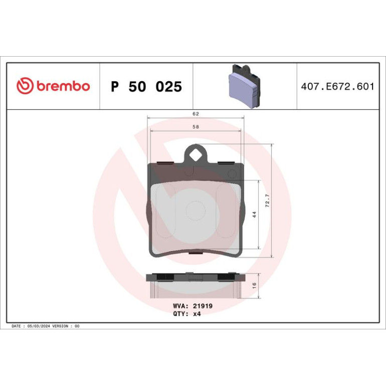 BREMBO Bremsklötze HA P 50 025 BREMBO Bremsklötze HA P 50 025