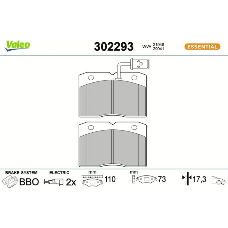 VALEO Bremsbeläge 302293 VALEO Bremsbeläge 302293