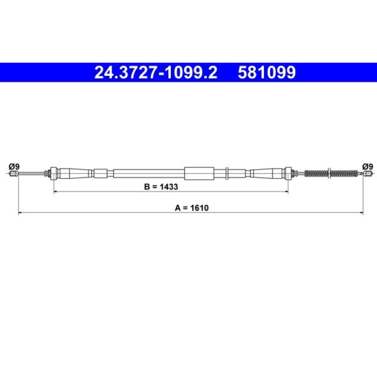 ATE Handbremsseil Seilzug Festellbremse 24.3727-1099.2 ATE Handbremsseil Seilzug Festellbremse 24.3727-1099.2